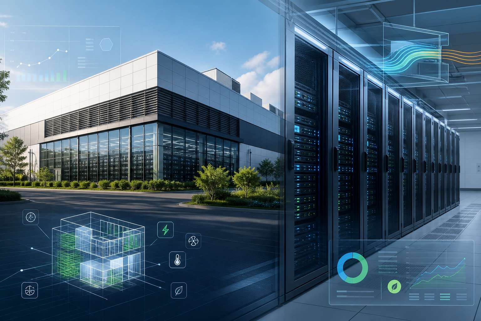 AI data center and building energy concept